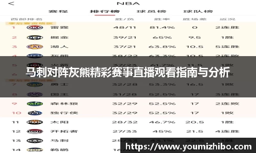 马刺对阵灰熊精彩赛事直播观看指南与分析